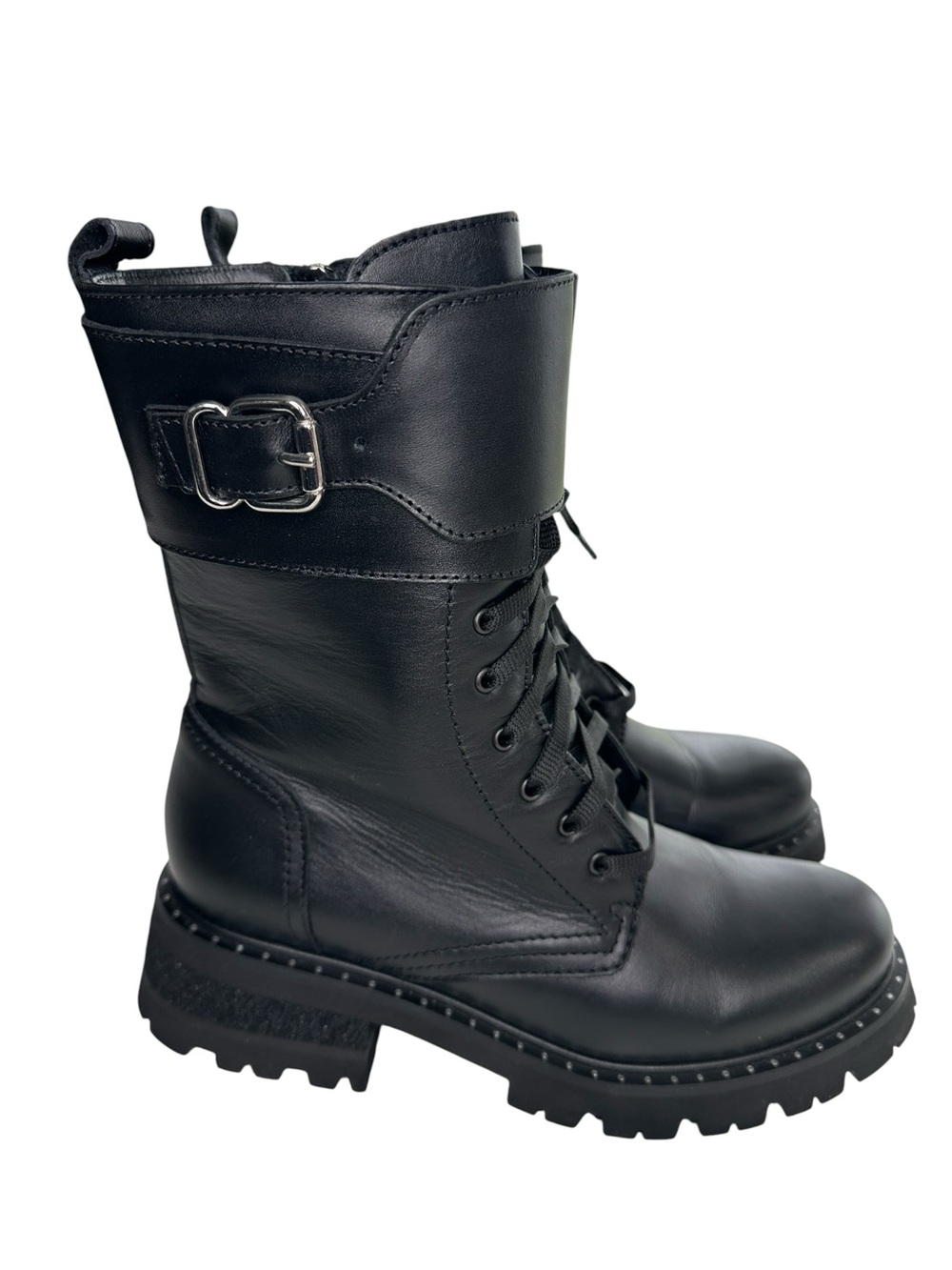 La Canadienne Women's Cody Lace Up Buckled Booties Black Sz: 8 - Picture 4 of 13